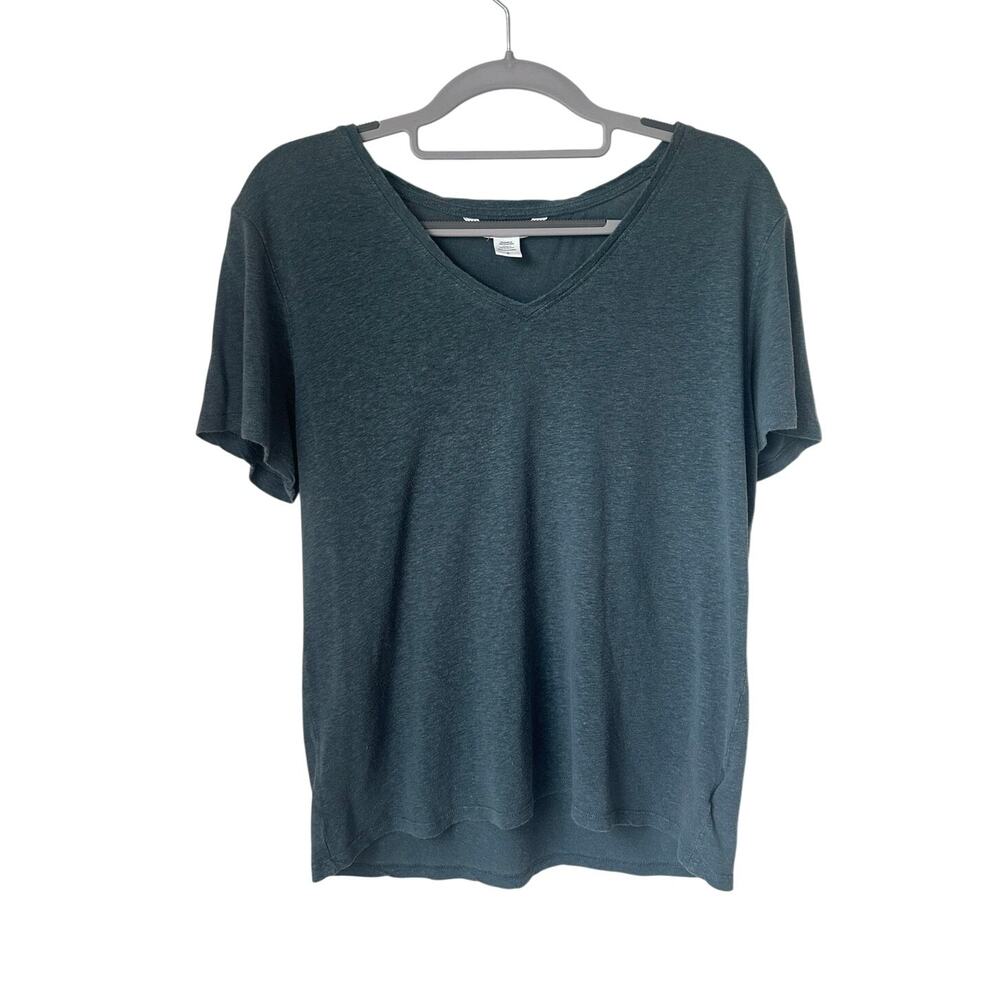Athleta Linen Blend V Neck Tee - Small